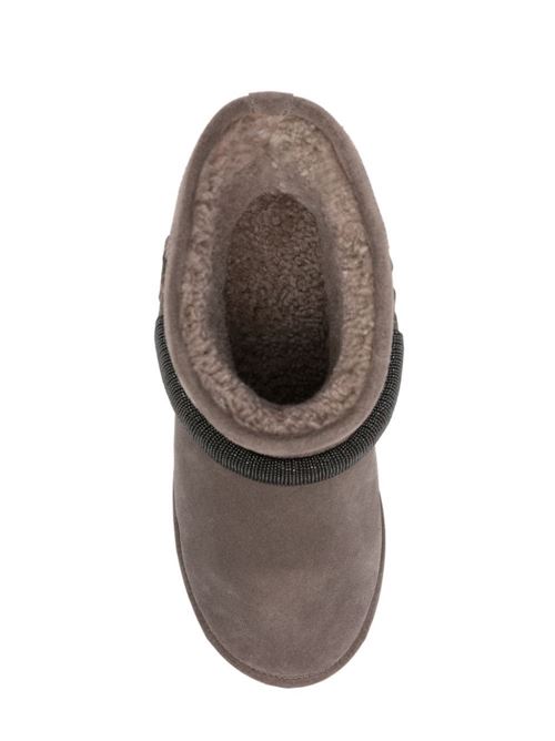 Taupe grey calf suede boot Brunello Cucinelli | MZSFG2834C8212